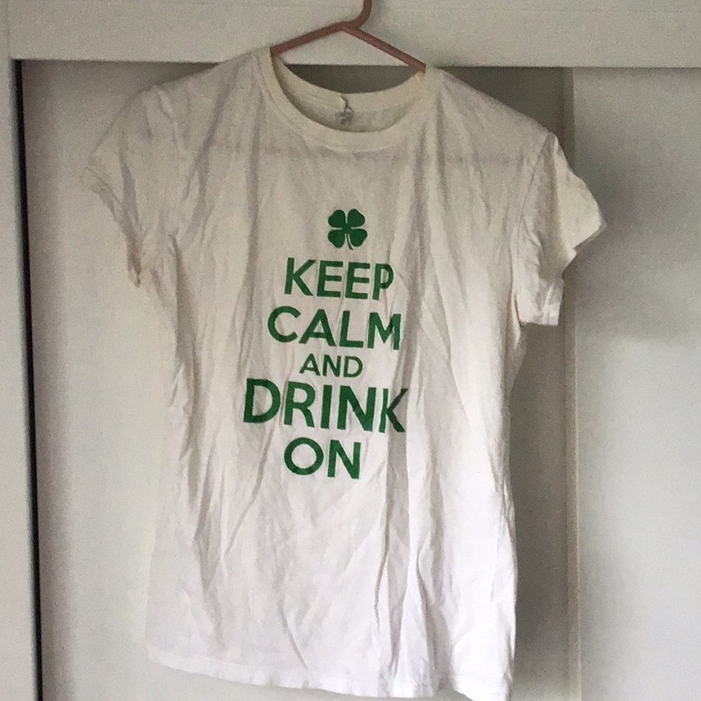 Woman's tee with Green lettering